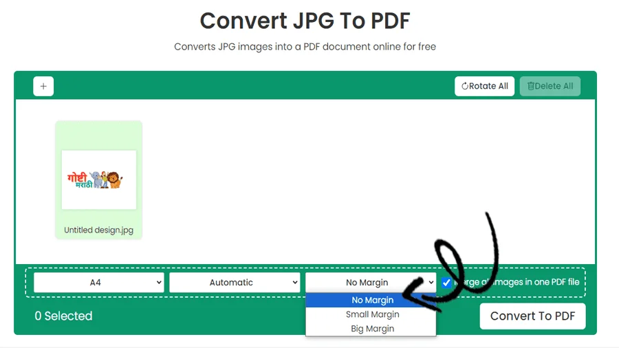 Quick JPG to PDF Conversion