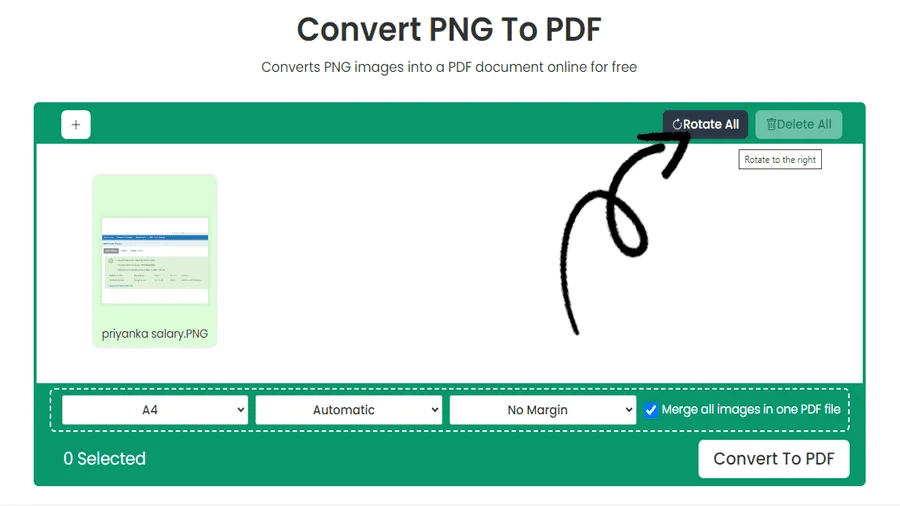 PNG to PDF Conversion Tool