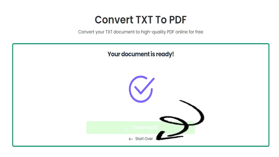 Quick Text to PDF Conversion